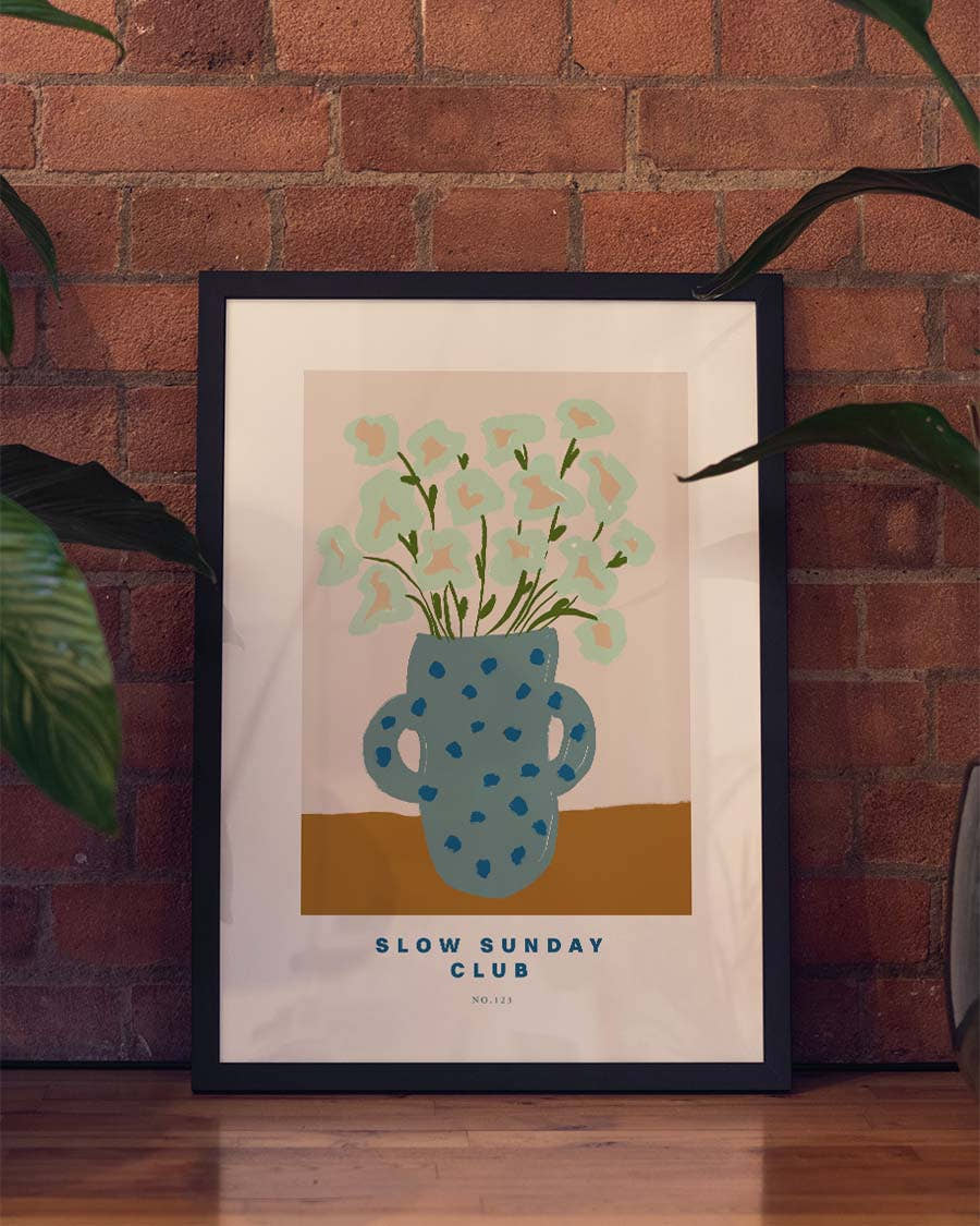 Minimalistisches Pflanzen Poster – Cactus Bloom