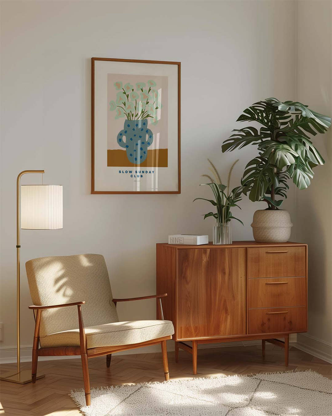 Minimalistisches Pflanzen Poster – Cactus Bloom