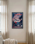 Vintage Karibik Reiseplakat mit Flugzeug – Caribbean Clipper