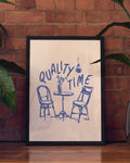 Modernes Typografie Poster Blau – Casual Gathering