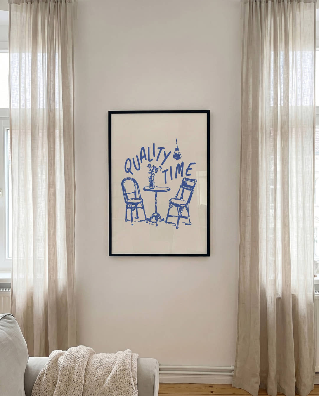 Modernes Typografie Poster Blau – Casual Gathering