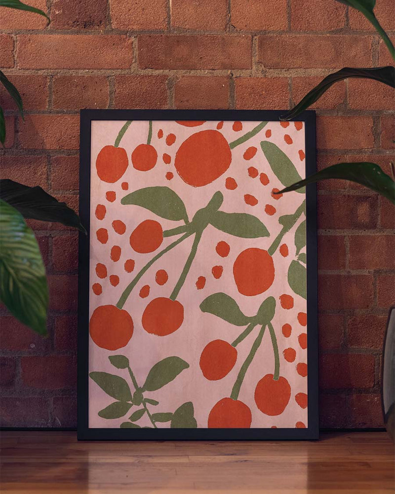 Kirsch Muster Poster modern – Cherry Pattern
