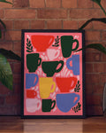 Modernes Kaffee Muster Poster – Coffee Break