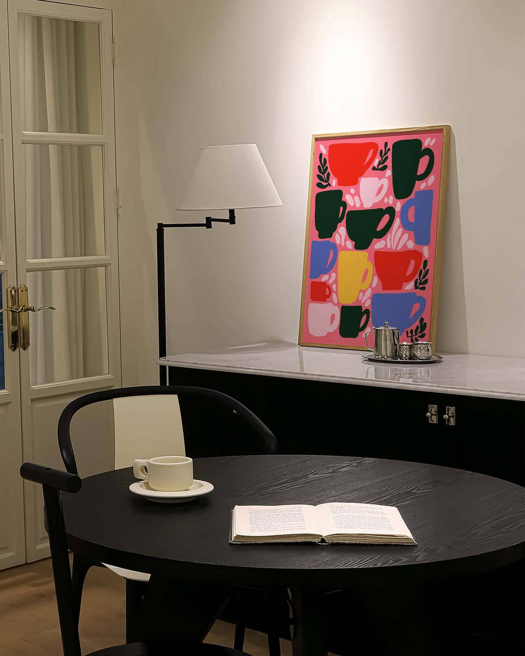 Modernes Kaffee Muster Poster – Coffee Break