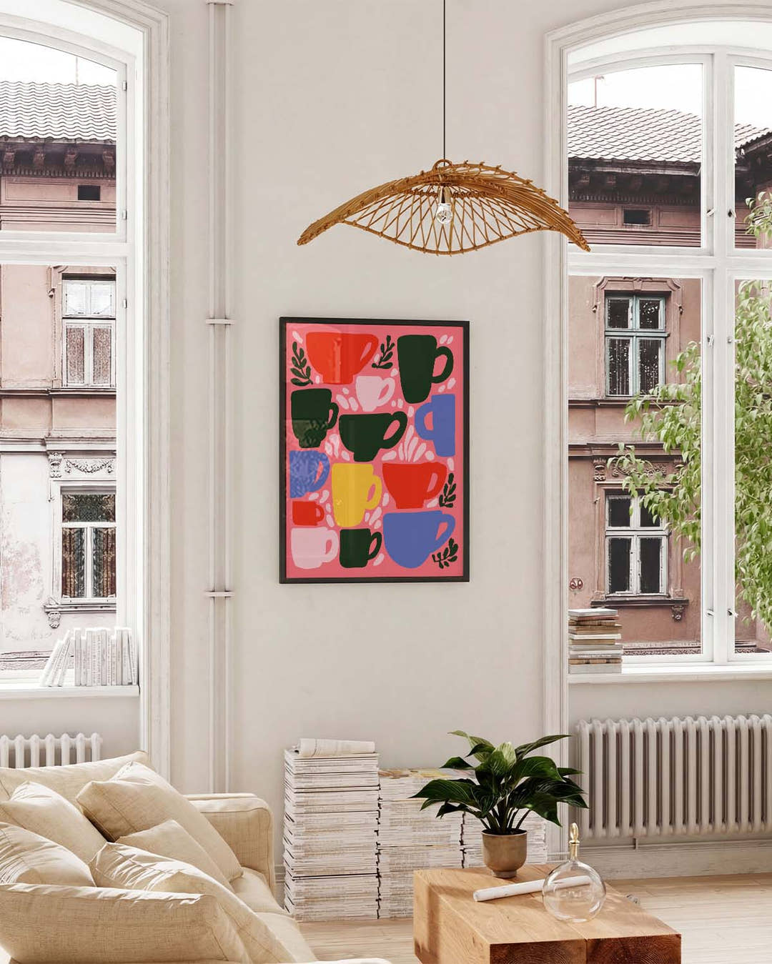 Modernes Kaffee Muster Poster – Coffee Break