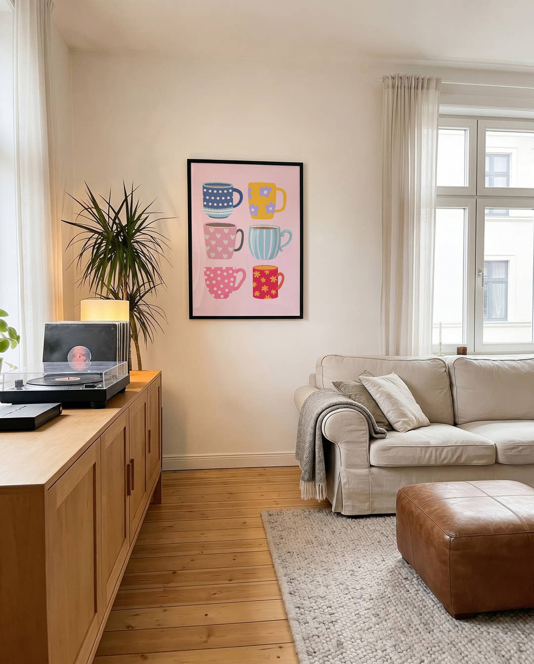 Coffee Mugs Poster – Bunte Kaffeetassen Illustration