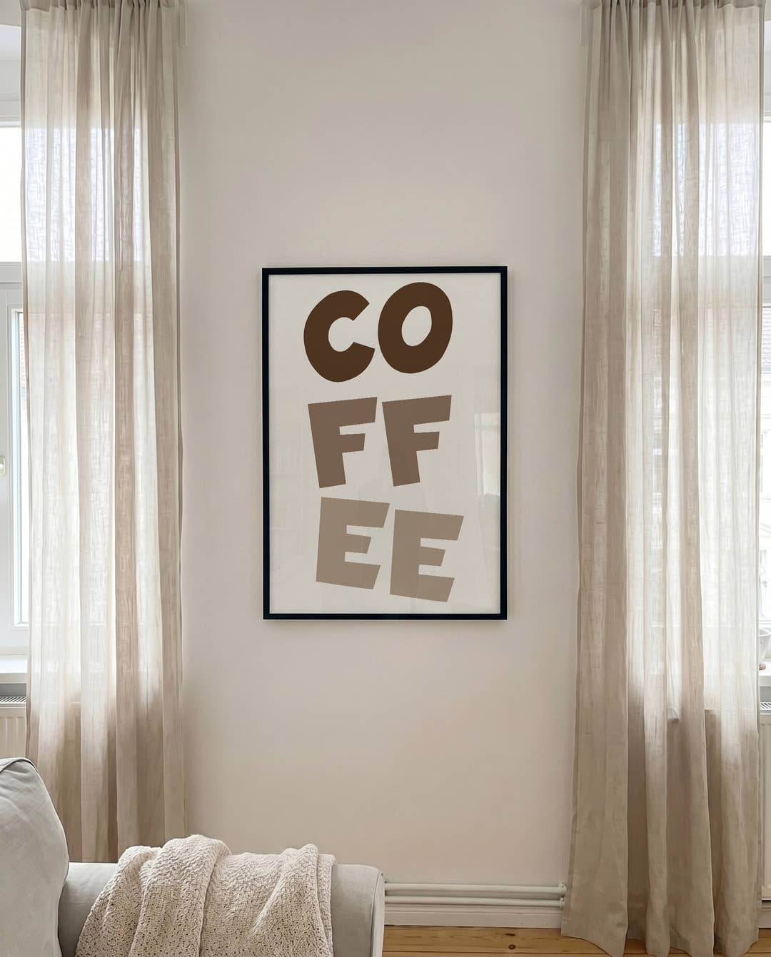 Coffee Typography Poster – Minimalistisches Kaffee Schriftmotiv
