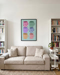 Colorful Coffee Mugs Poster – Bunte Tassen Illustration