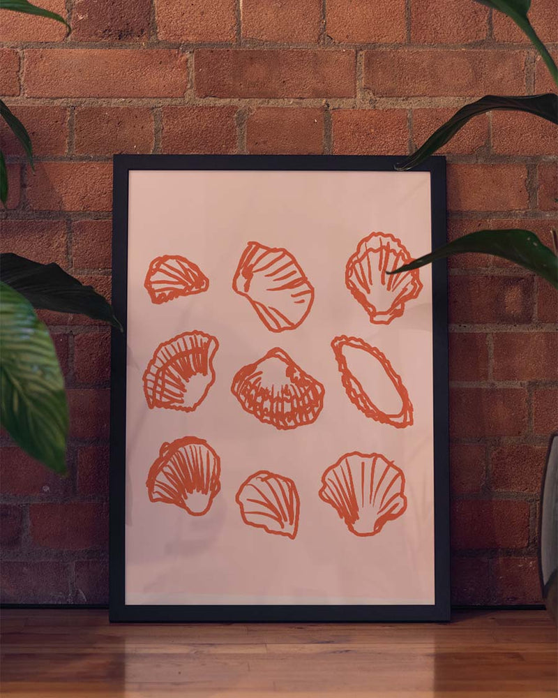 Muschel Muster Poster modern – Coral Pattern