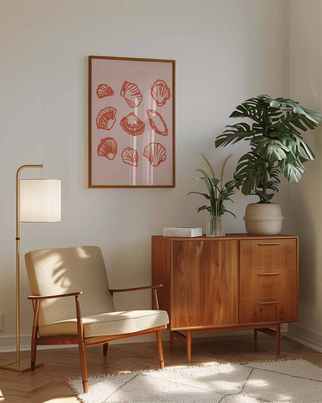 Muschel Muster Poster modern – Coral Pattern