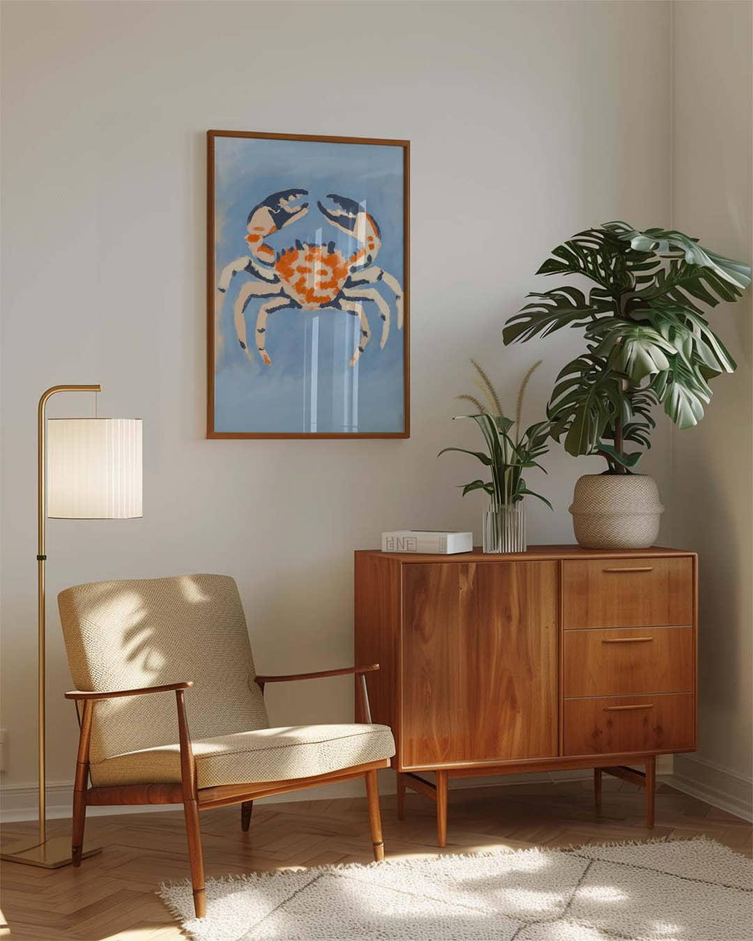 Maritimes Krebs Poster modern – Crab Daydream