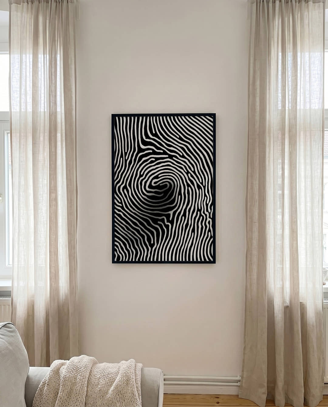 Organisches Schwarz Weiß Linien Poster – Dark Current