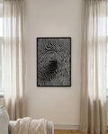Organisches Schwarz Weiß Linien Poster – Dark Current