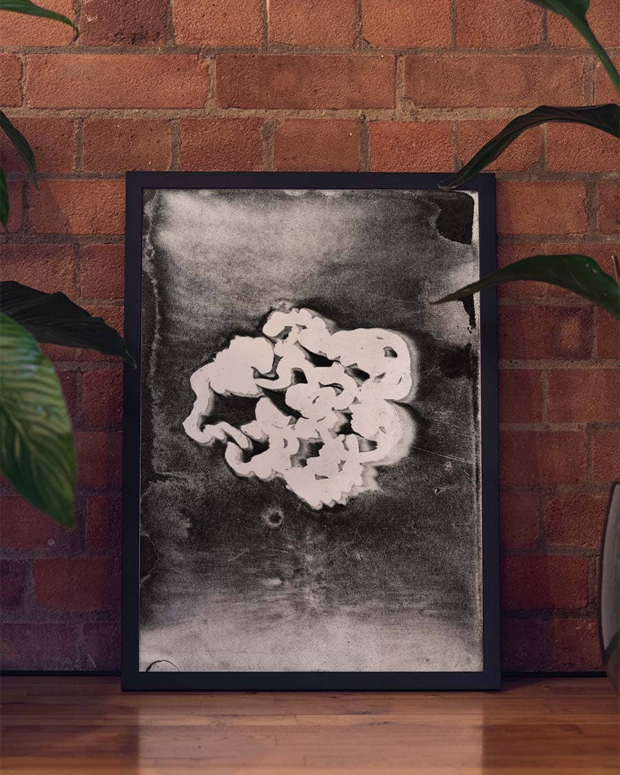 Künstlerisches Schwarz Weiß Blumenposter – Dark Flower