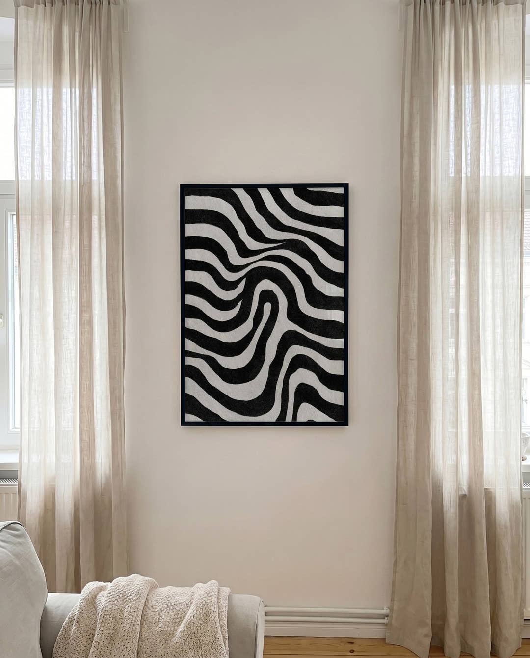 Abstraktes Schwarz Weiß Struktur Poster – Dark Structure