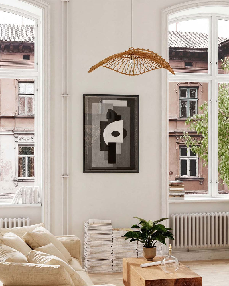 Geometrisches Schwarz Weiß Poster – Dark Symmetry