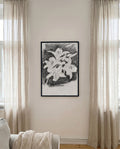 Kontrastreiches Blumenposter Schwarz Weiß – Floral Contrast