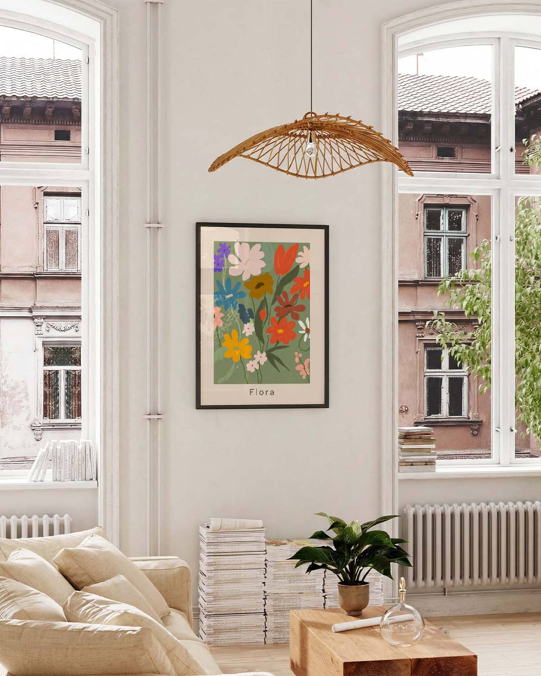Buntes Blumen Poster modern – Floral Scene