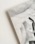 Abstraktes Schwarz Weiß Kunstposter – Fragmented Form