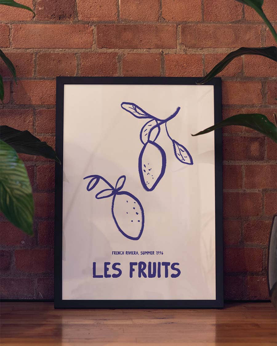 Modernes Obst Poster Illustration – Fresh Fruits