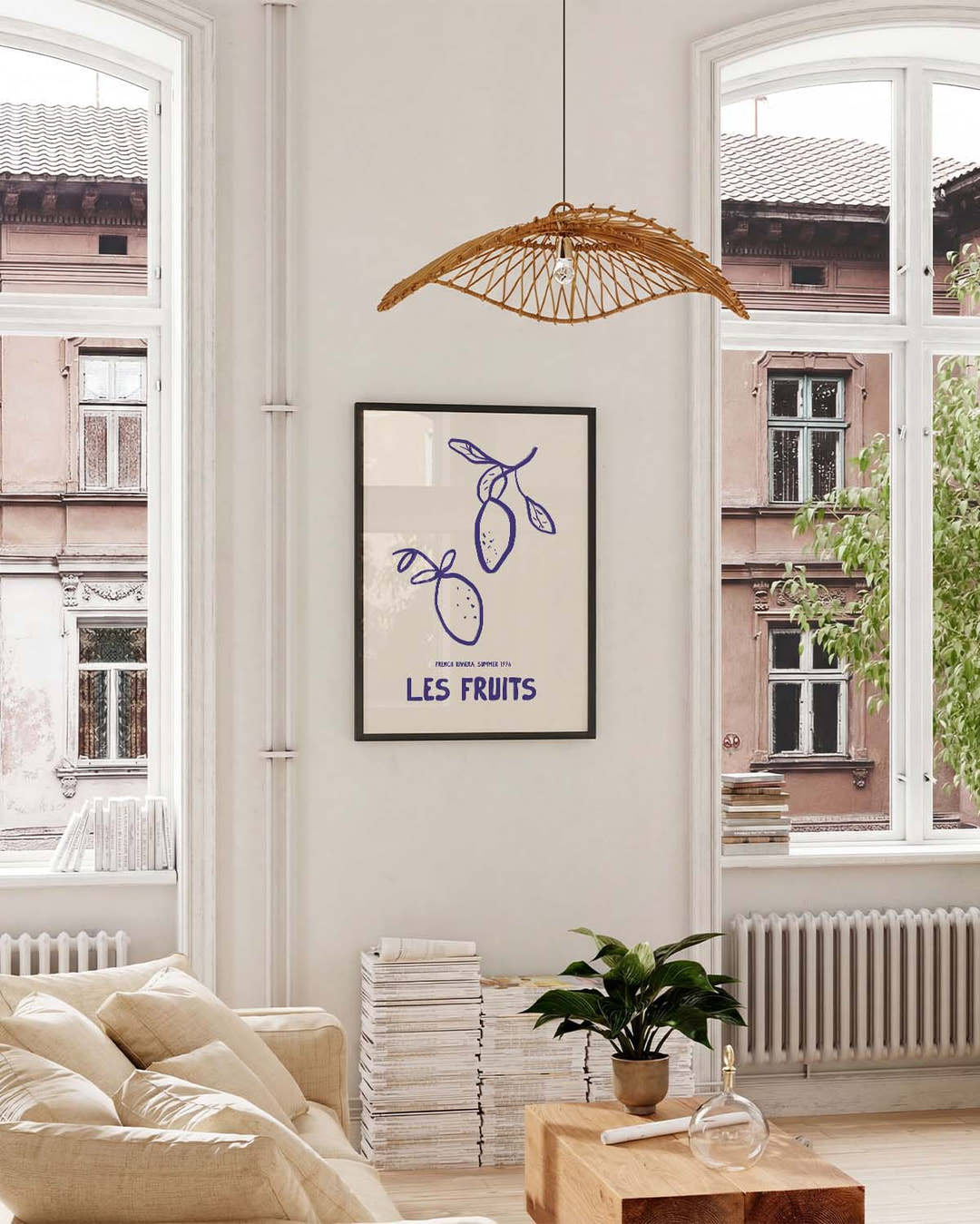 Modernes Obst Poster Illustration – Fresh Fruits
