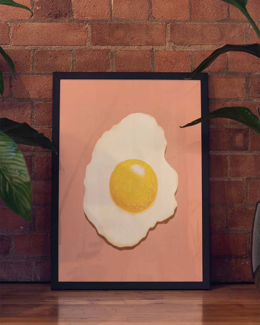 Minimalistisches Ei Poster modern – Fried Egg