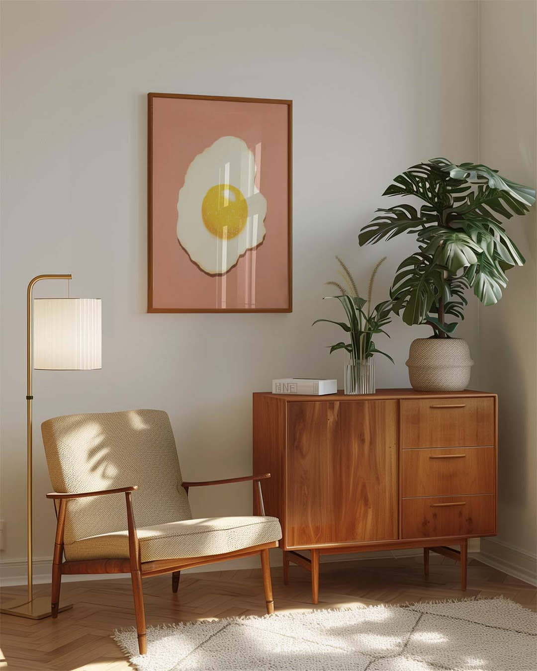 Minimalistisches Ei Poster modern – Fried Egg