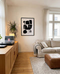 Modernes Schwarz Weiß Grafik Poster – Graphic Flow