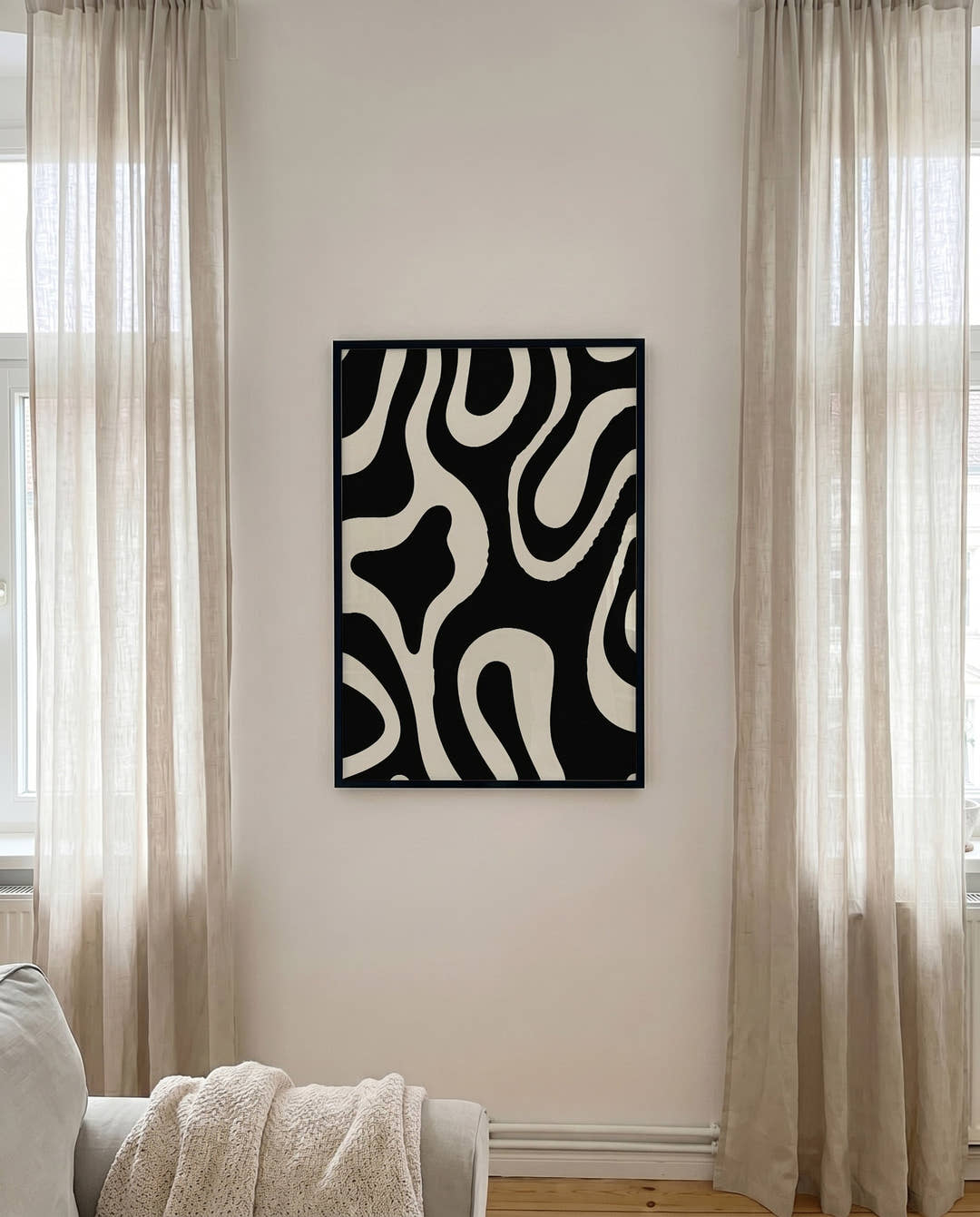 Abstraktes Schwarz Weiß Muster Poster – Graphic Horizon
