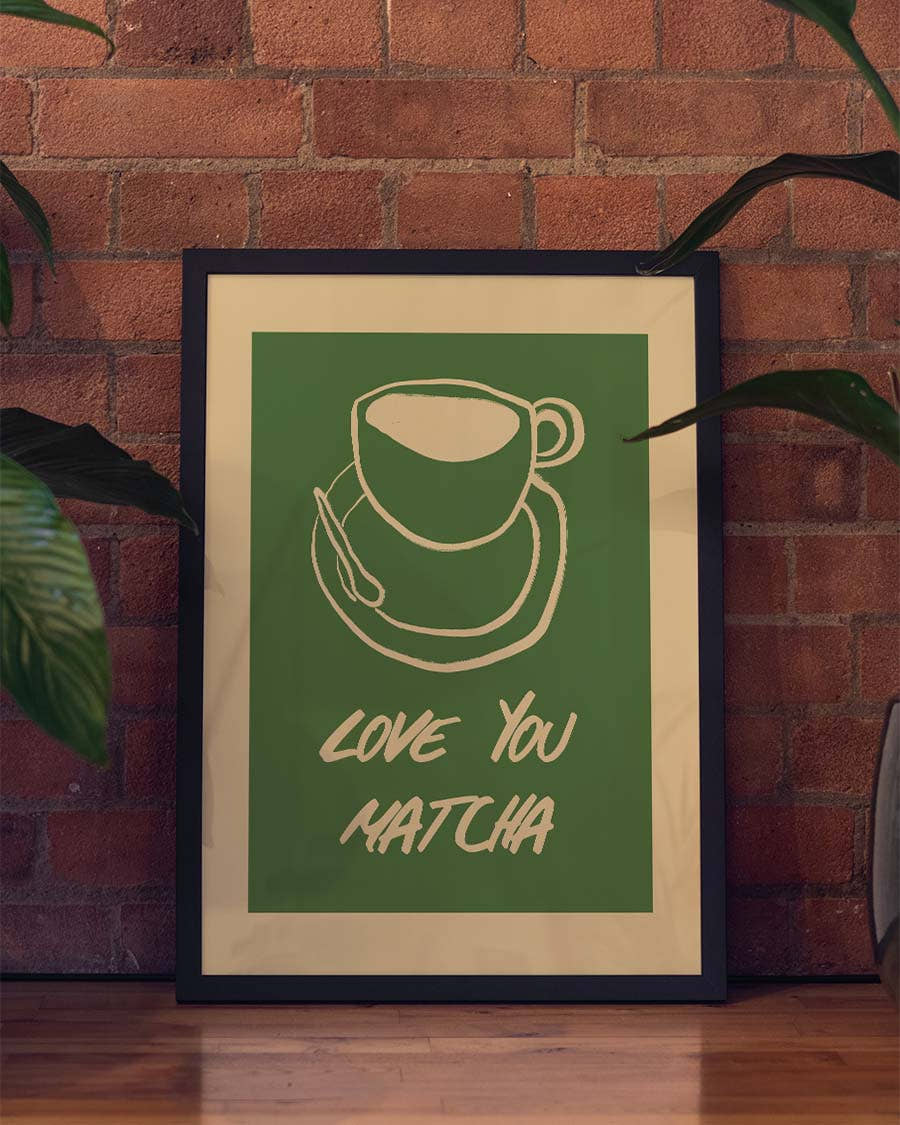 Minimalistisches Matcha Poster – Green Break