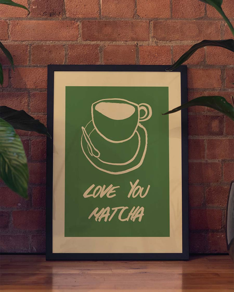 Minimalistisches Matcha Poster – Green Break
