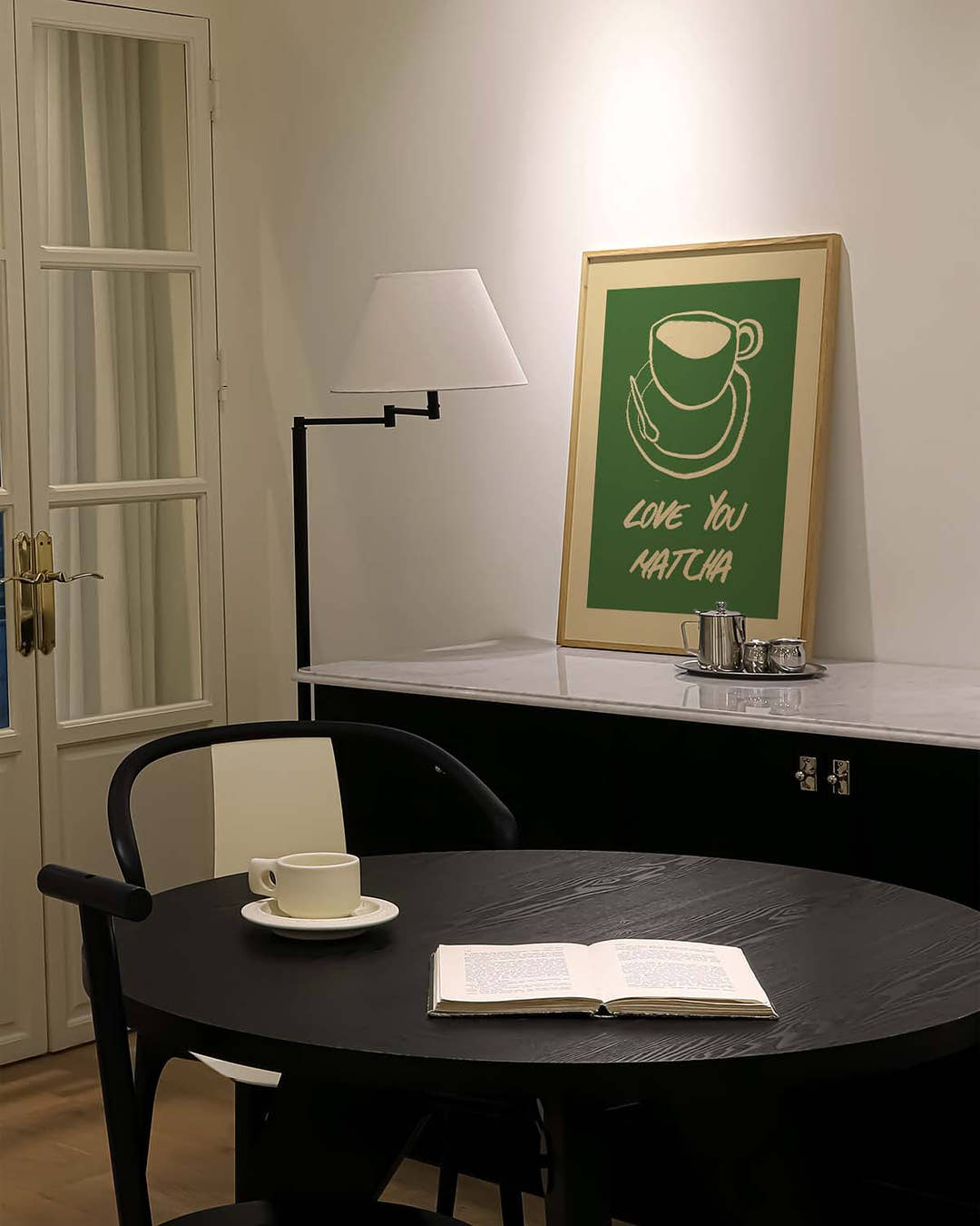 Minimalistisches Matcha Poster – Green Break