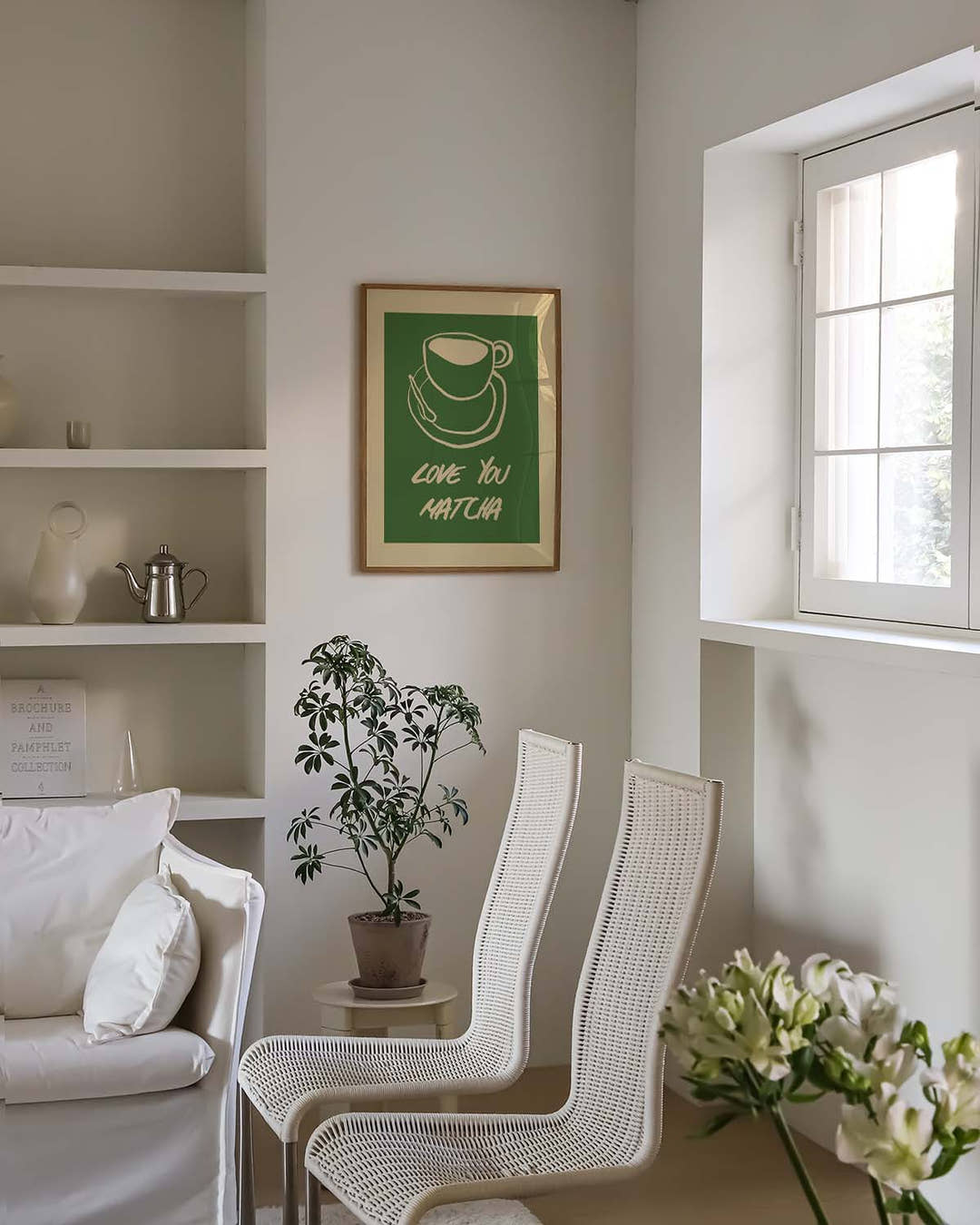 Minimalistisches Matcha Poster – Green Break