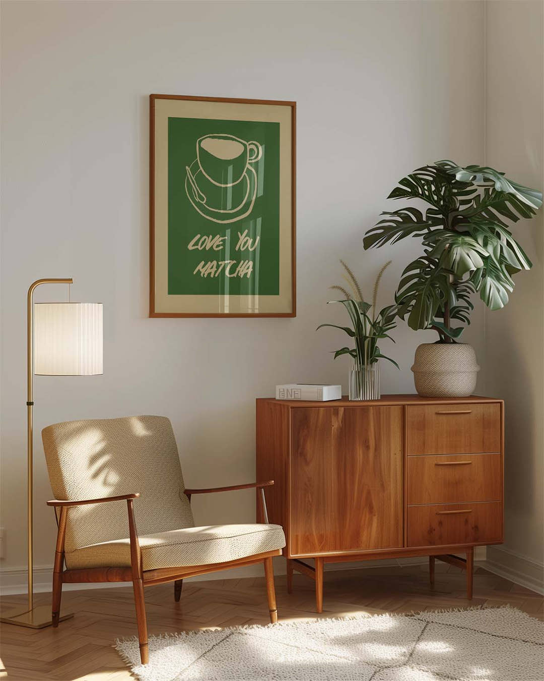 Minimalistisches Matcha Poster – Green Break