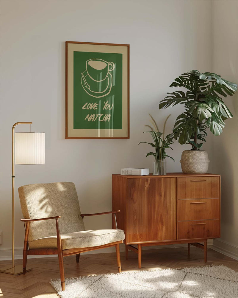 Minimalistisches Matcha Poster – Green Break