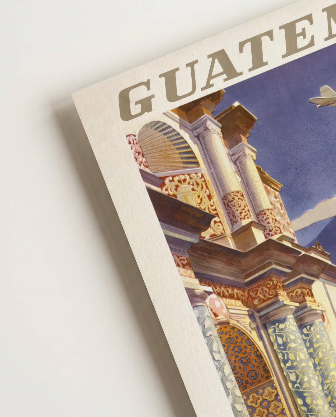 Vintage Guatemala Reiseplakat mit Vulkan – Guatemala