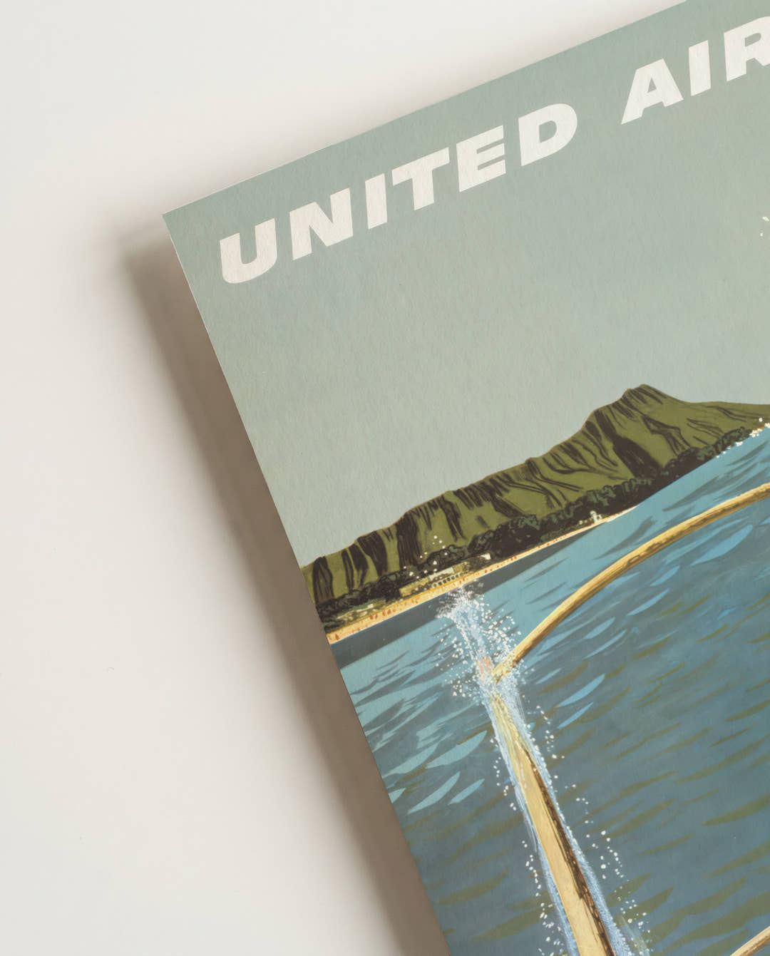 Vintage Hawaii Reiseplakat mit Kanu und Diamond Head – Hawaii