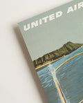 Vintage Hawaii Reiseplakat mit Kanu und Diamond Head – Hawaii