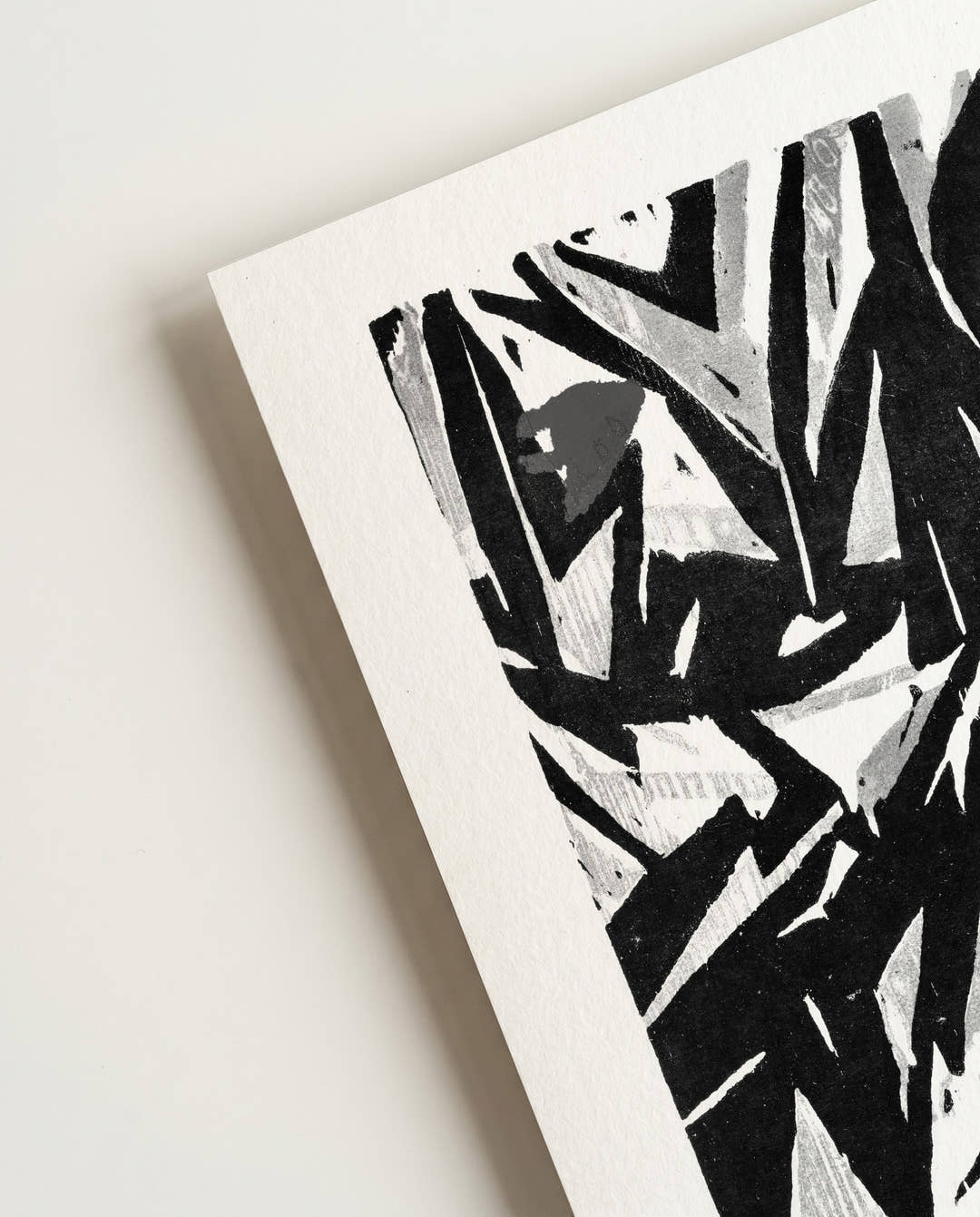 Schwarz Weiß Kunstposter abstrakt – Ink Foliage