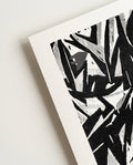 Schwarz Weiß Kunstposter abstrakt – Ink Foliage