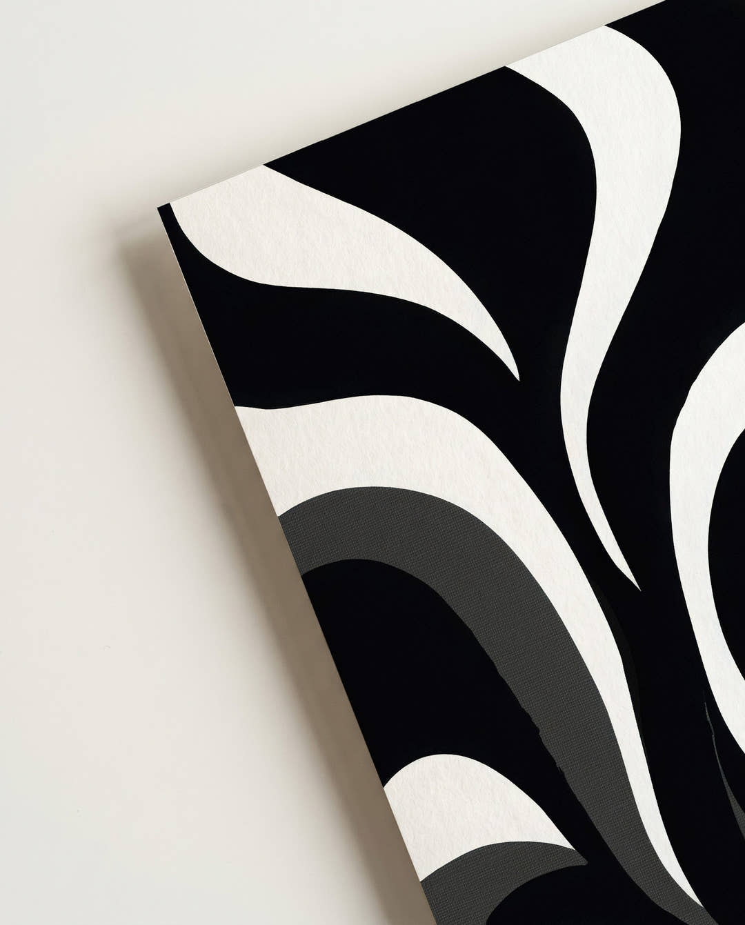 Modernes Schwarz Weiß Wellen Poster – Inner Continuity