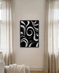 Modernes Schwarz Weiß Wellen Poster – Inner Continuity