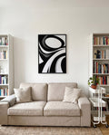 Abstraktes Schwarz Weiß Linien Poster – Inner Contour