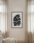 Minimalistisches Schwarz Weiß Blatt Poster – Inner Frequency