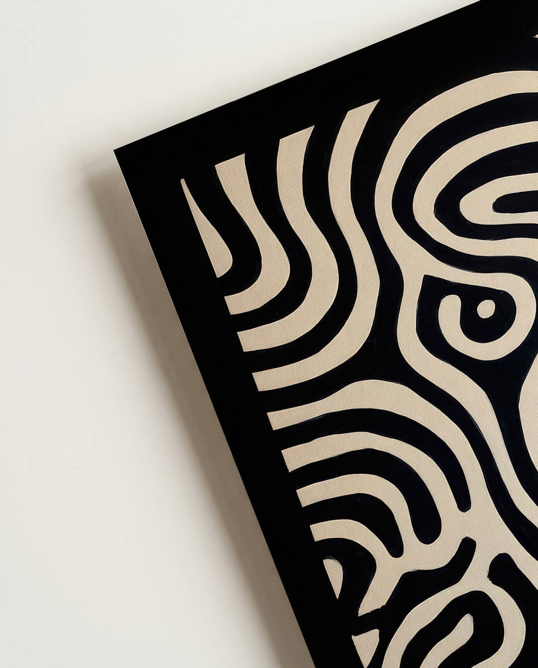 Modernes Schwarz Weiß Linien Poster – Inner Motionline