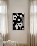 Modernes Schwarz Weiß Formen Poster – Inner Silhouette