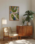 Abstraktes Pflanzen Poster modern – Leafy Flow
