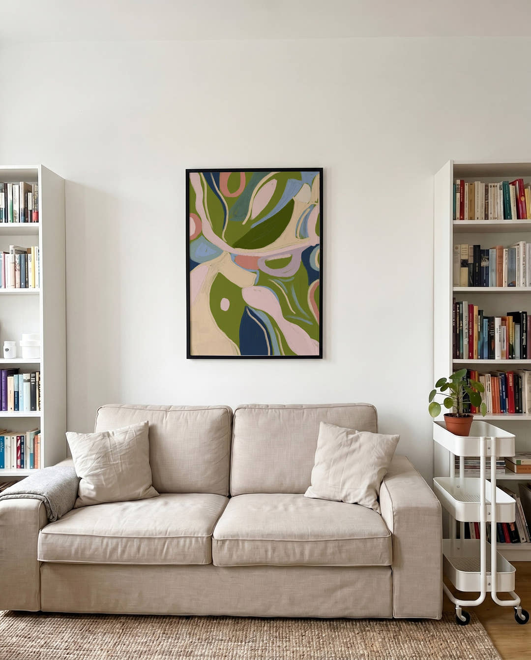 Abstraktes Pflanzen Poster modern – Leafy Flow