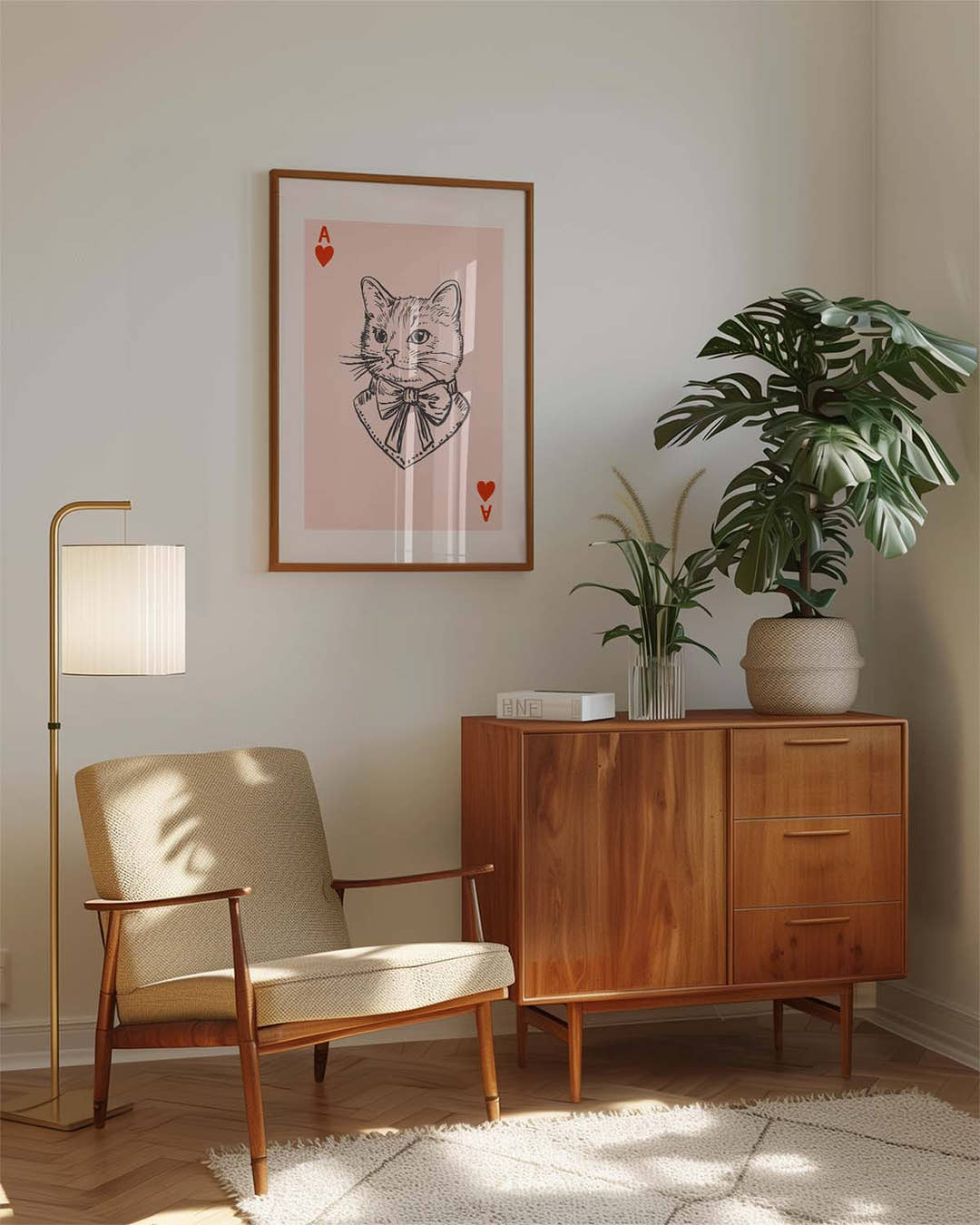 Minimalistisches Katzen Poster modern – Line Cat
