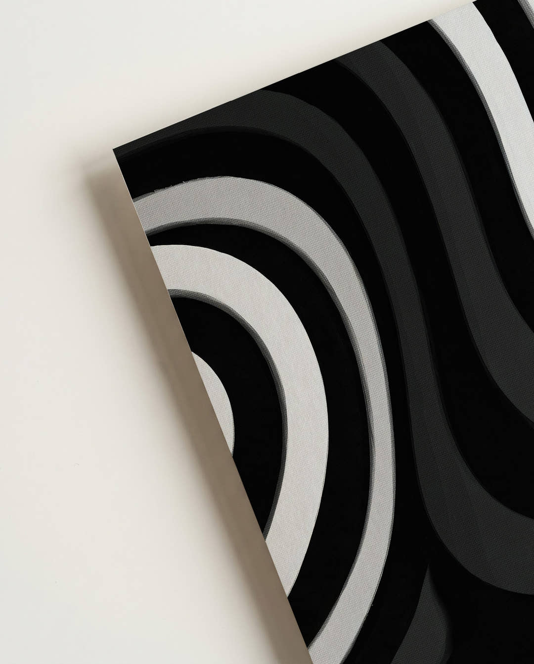Modernes Schwarz Weiß Linien Poster – Midnight Lines